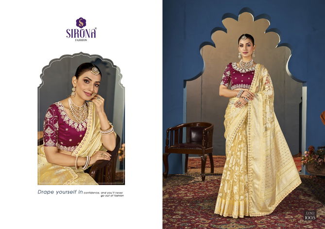 Zuric By Sirona Organza Designer Party Wear Sarees Wholesale Market In Surat